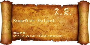 Kempfner Roland névjegykártya